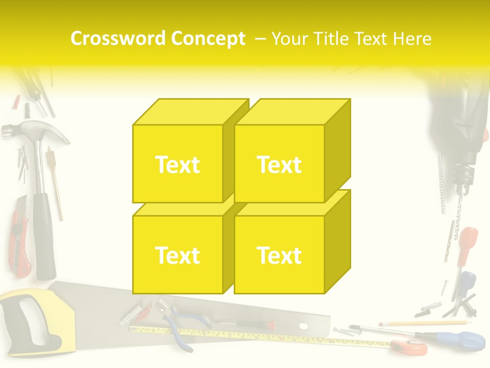 Work Screw Driver On White PowerPoint Template