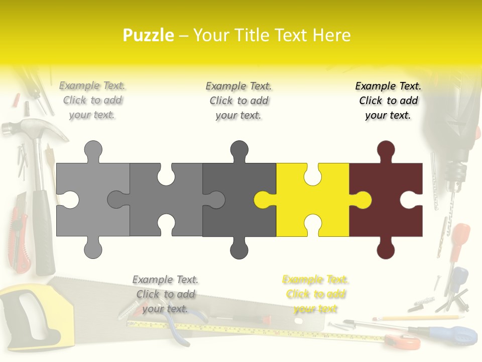 Work Screw Driver On White PowerPoint Template