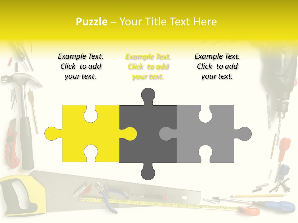 Work Screw Driver On White PowerPoint Template