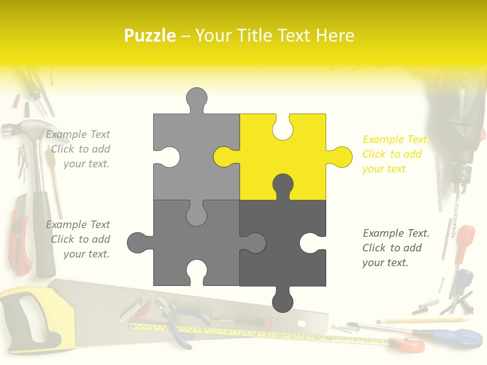 Work Screw Driver On White PowerPoint Template