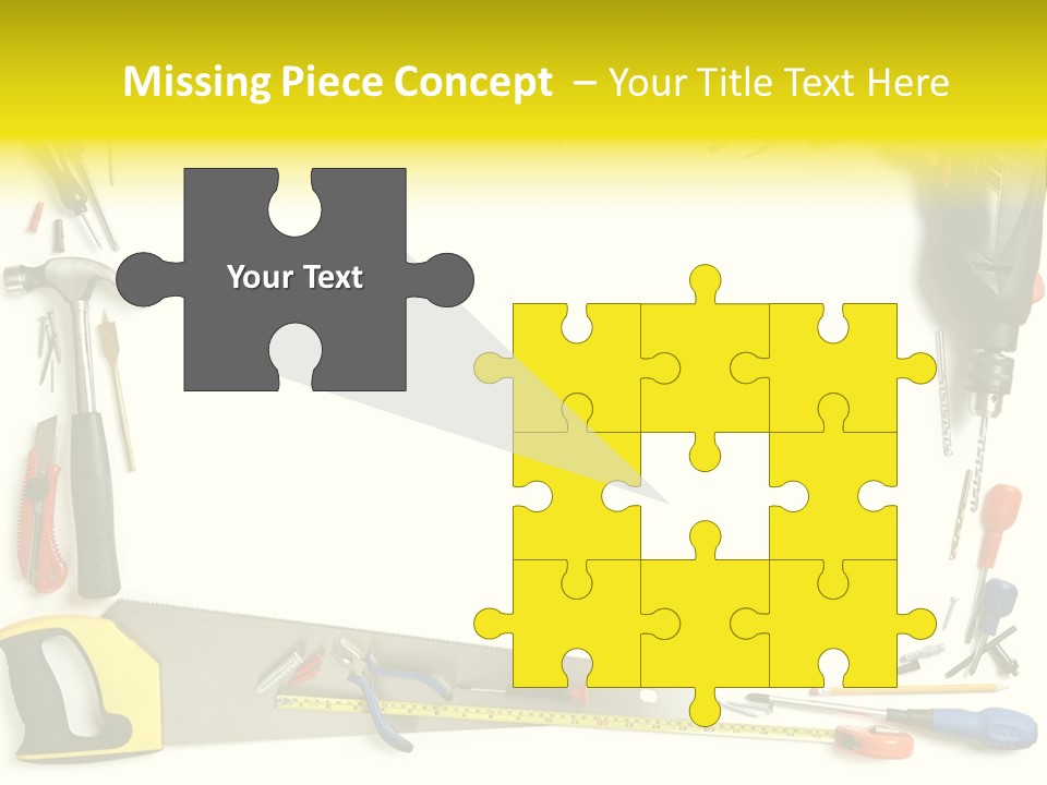 Work Screw Driver On White PowerPoint Template