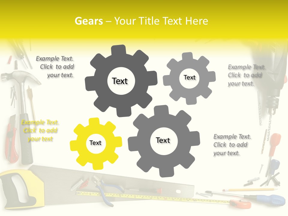 Work Screw Driver On White PowerPoint Template