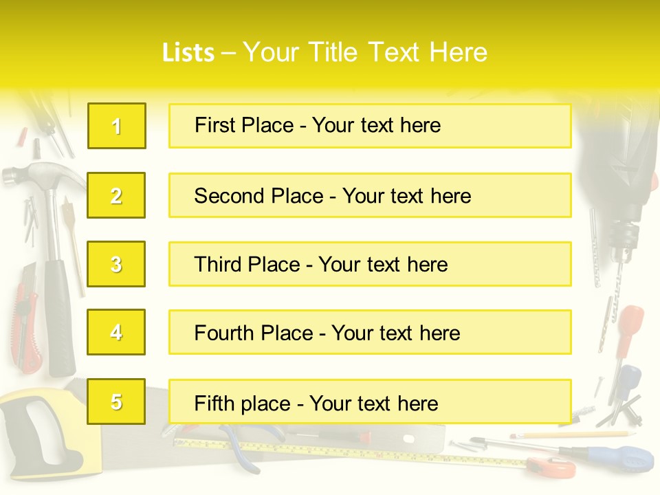 Work Screw Driver On White PowerPoint Template