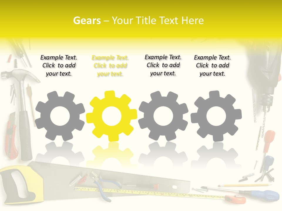 Work Screw Driver On White PowerPoint Template