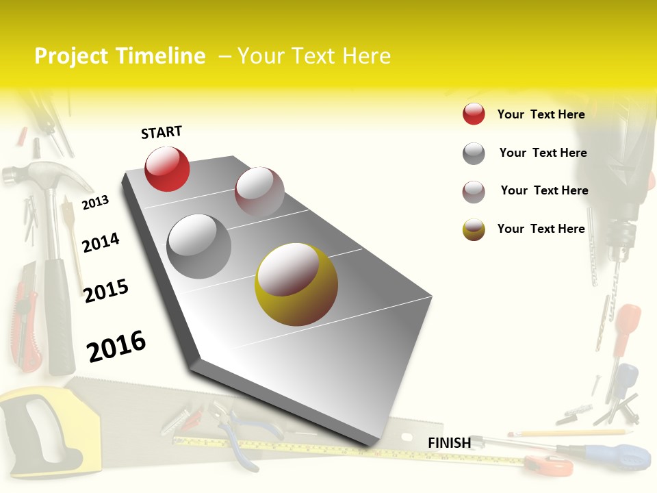 Work Screw Driver On White PowerPoint Template