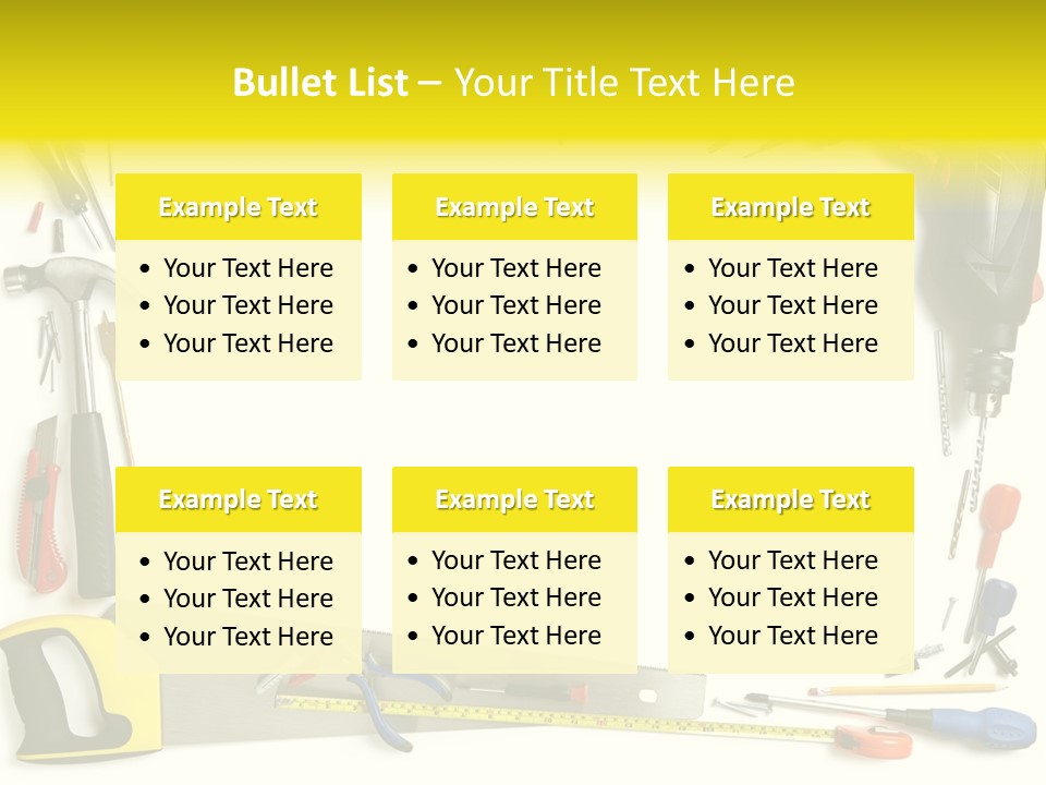Work Screw Driver On White PowerPoint Template
