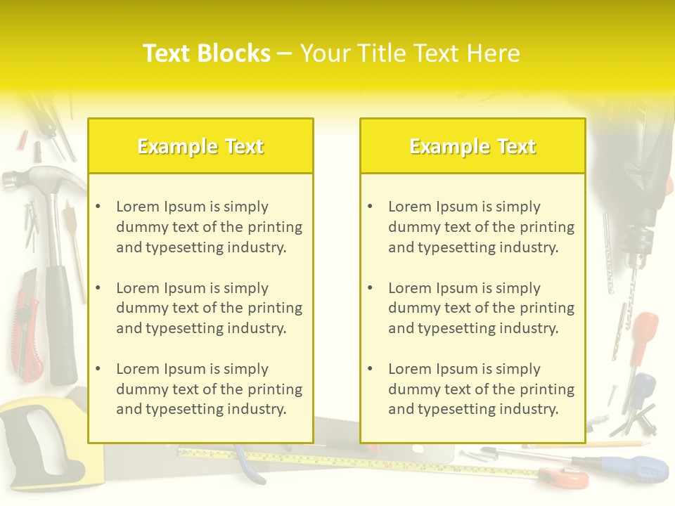 Work Screw Driver On White PowerPoint Template