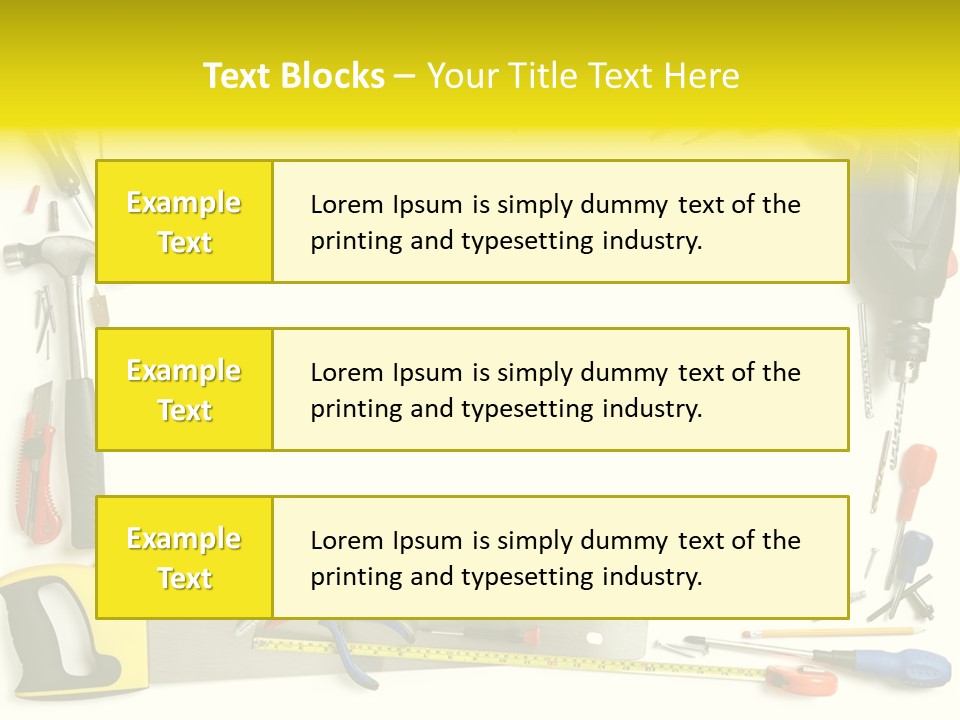 Work Screw Driver On White PowerPoint Template