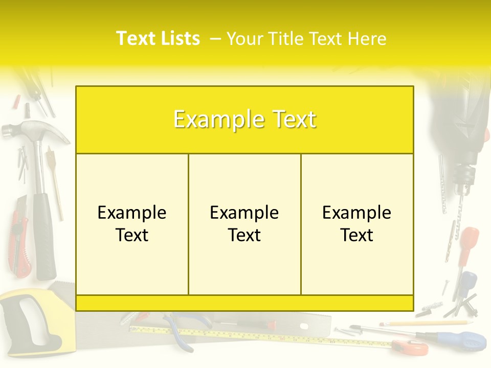 Work Screw Driver On White PowerPoint Template