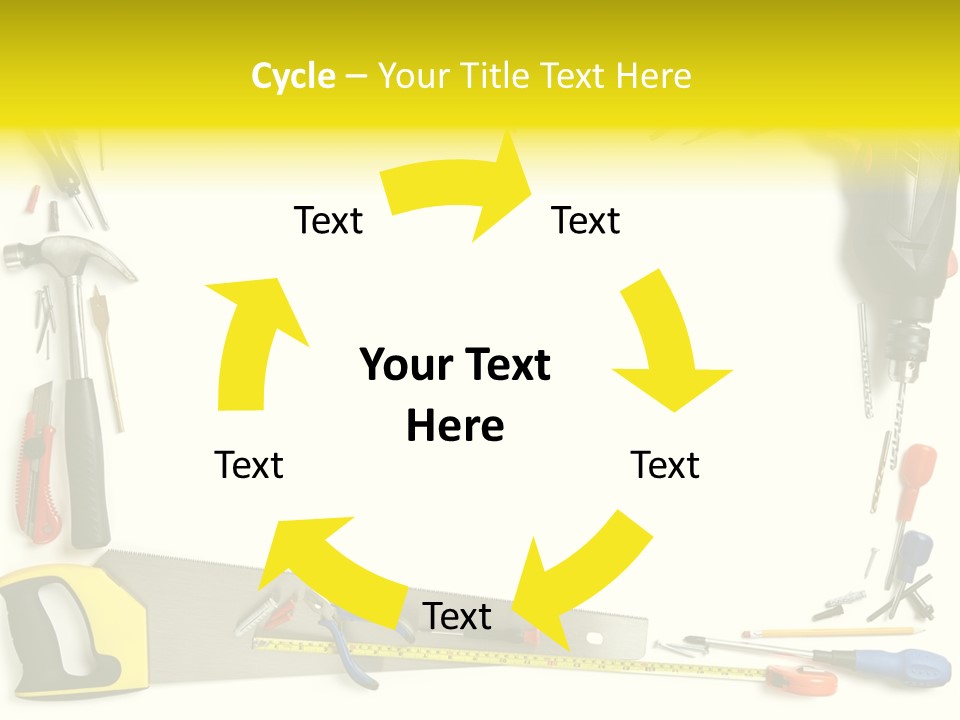 Work Screw Driver On White PowerPoint Template