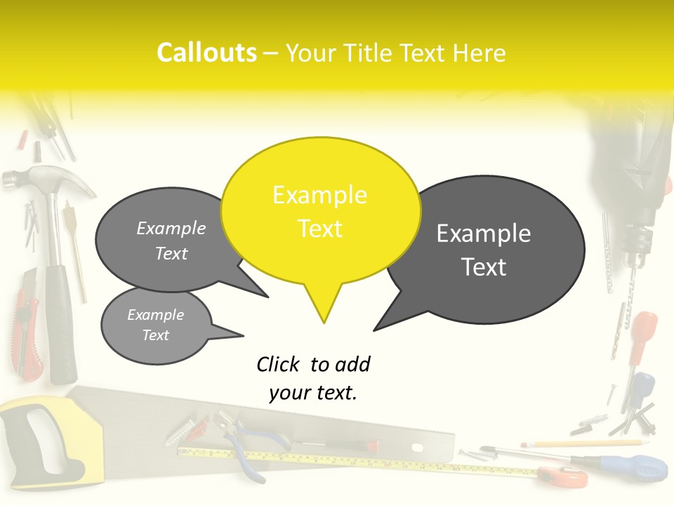 Work Screw Driver On White PowerPoint Template