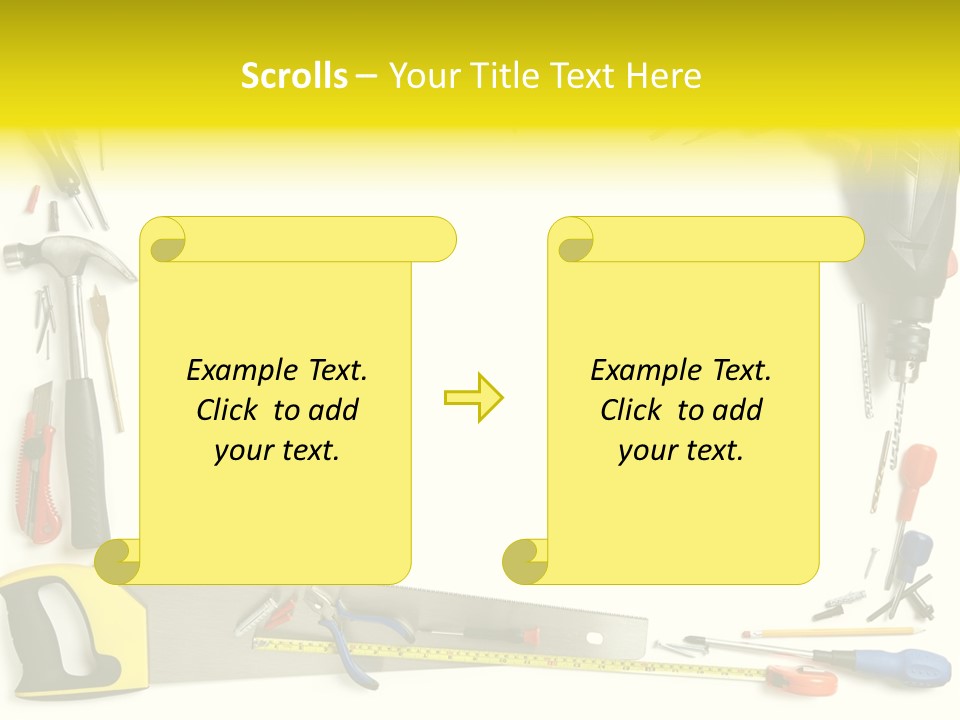 Work Screw Driver On White PowerPoint Template