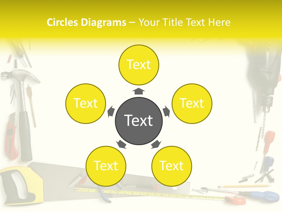 Work Screw Driver On White PowerPoint Template