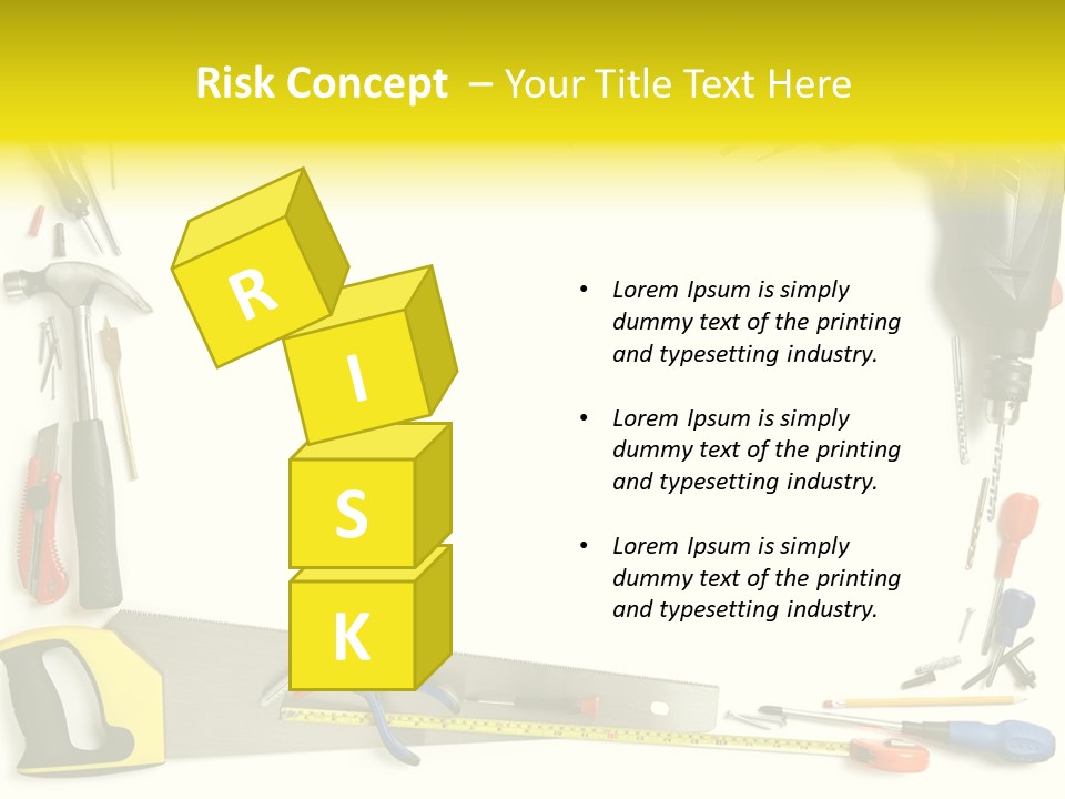 Work Screw Driver On White PowerPoint Template