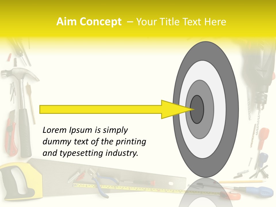 Work Screw Driver On White PowerPoint Template