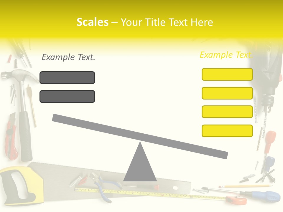 Work Screw Driver On White PowerPoint Template