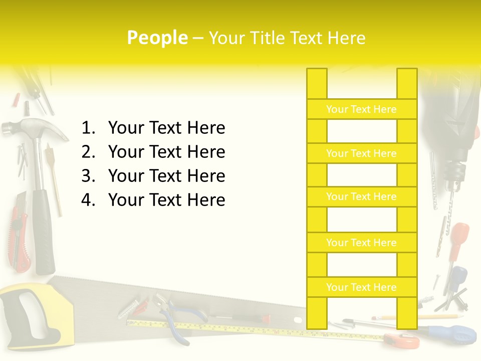 Work Screw Driver On White PowerPoint Template