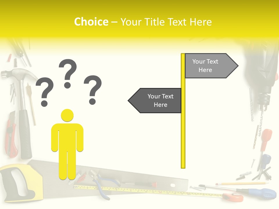 Work Screw Driver On White PowerPoint Template