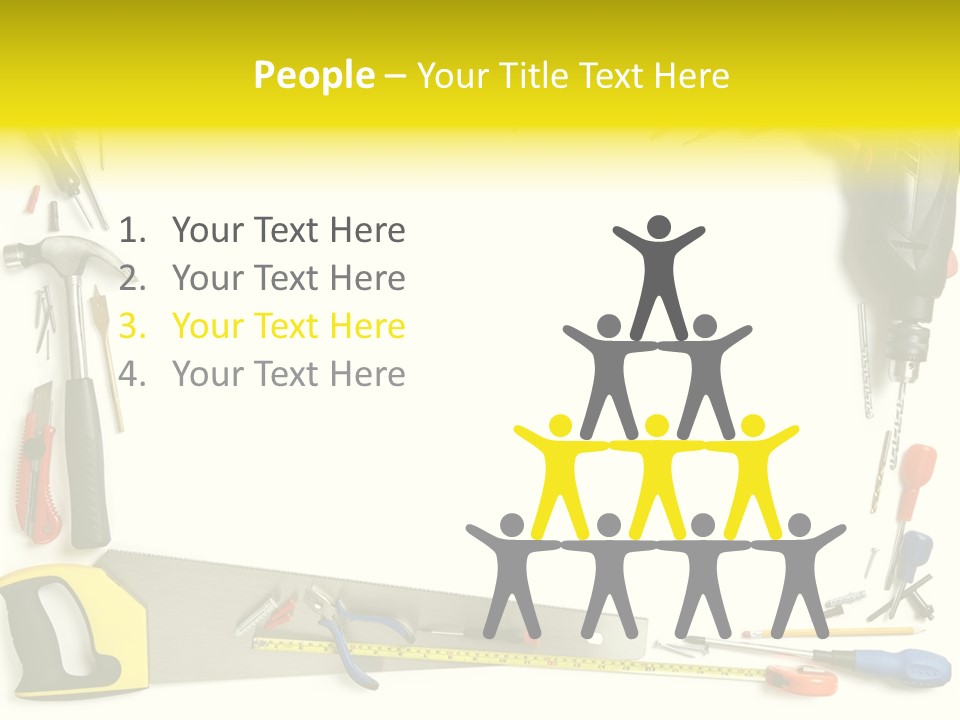 Work Screw Driver On White PowerPoint Template