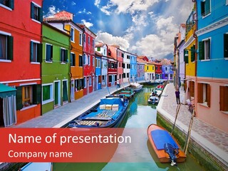 Building Cityscape Reflection PowerPoint Template