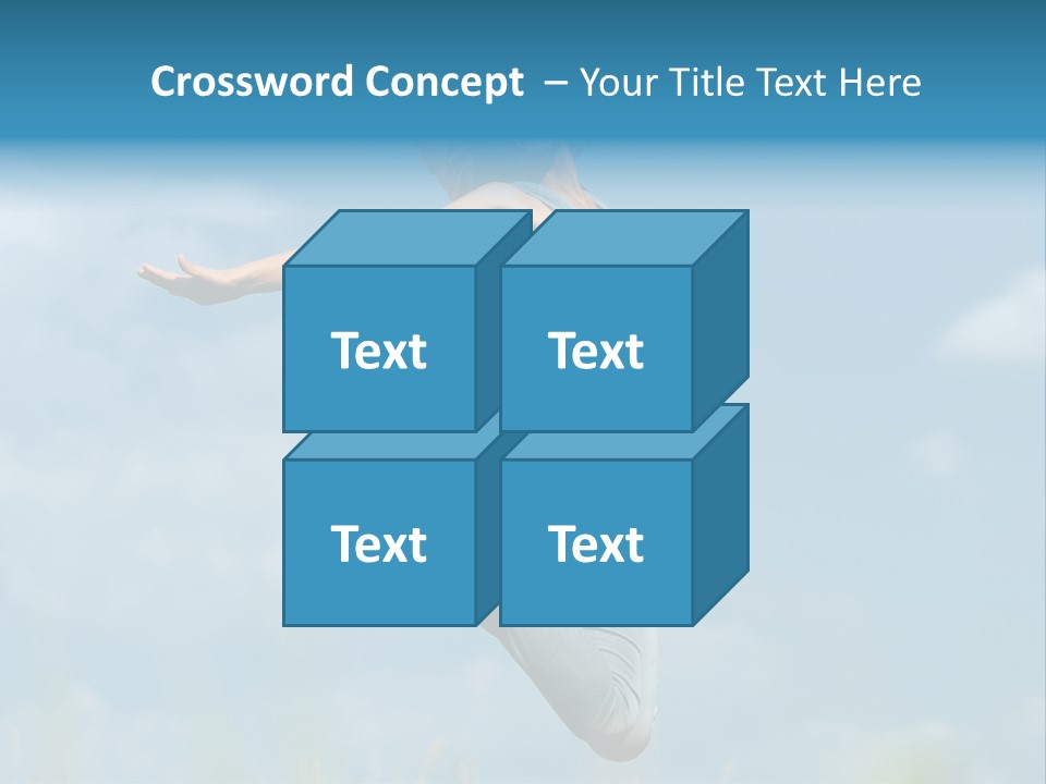 A Woman Jumping In The Air With Her Arms Outstretched PowerPoint Template
