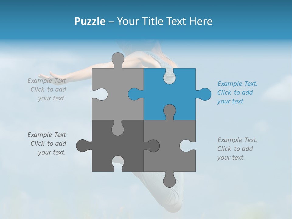 A Woman Jumping In The Air With Her Arms Outstretched PowerPoint Template