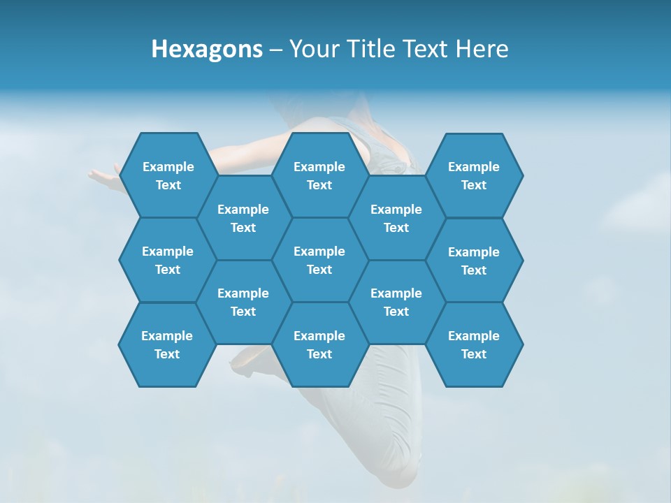 A Woman Jumping In The Air With Her Arms Outstretched PowerPoint Template