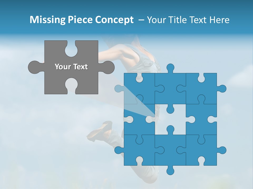 A Woman Jumping In The Air With Her Arms Outstretched PowerPoint Template