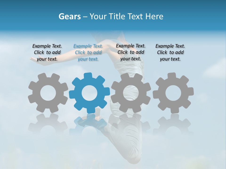 A Woman Jumping In The Air With Her Arms Outstretched PowerPoint Template