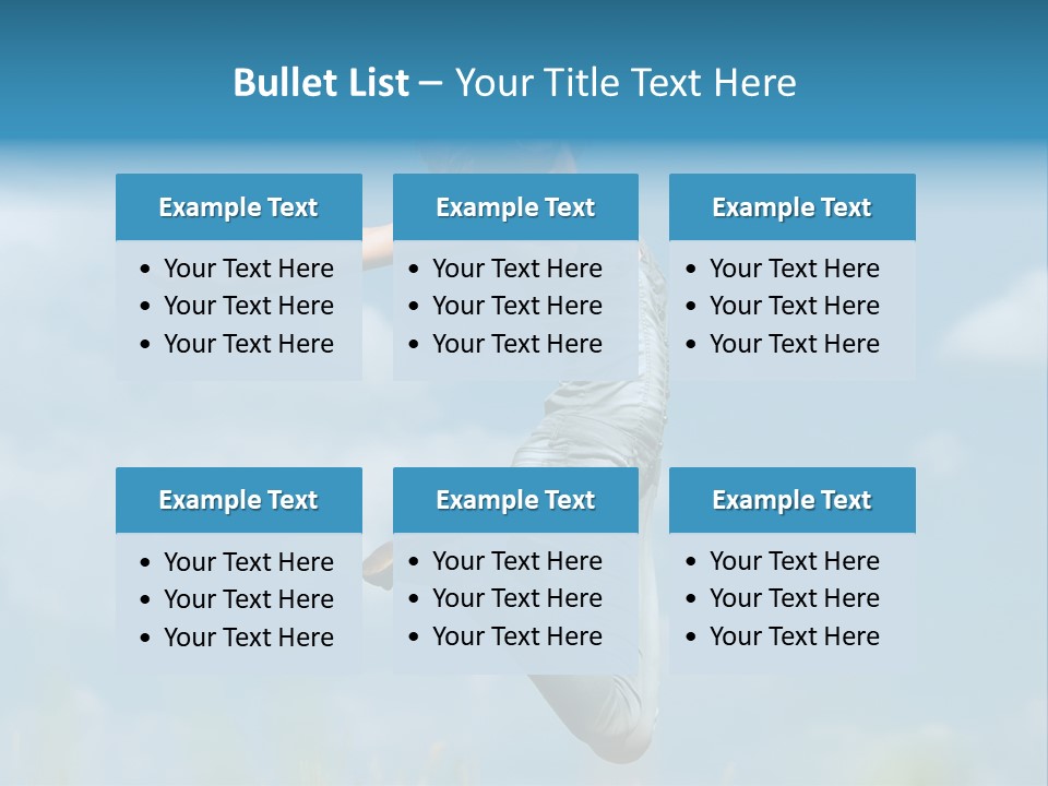 A Woman Jumping In The Air With Her Arms Outstretched PowerPoint Template