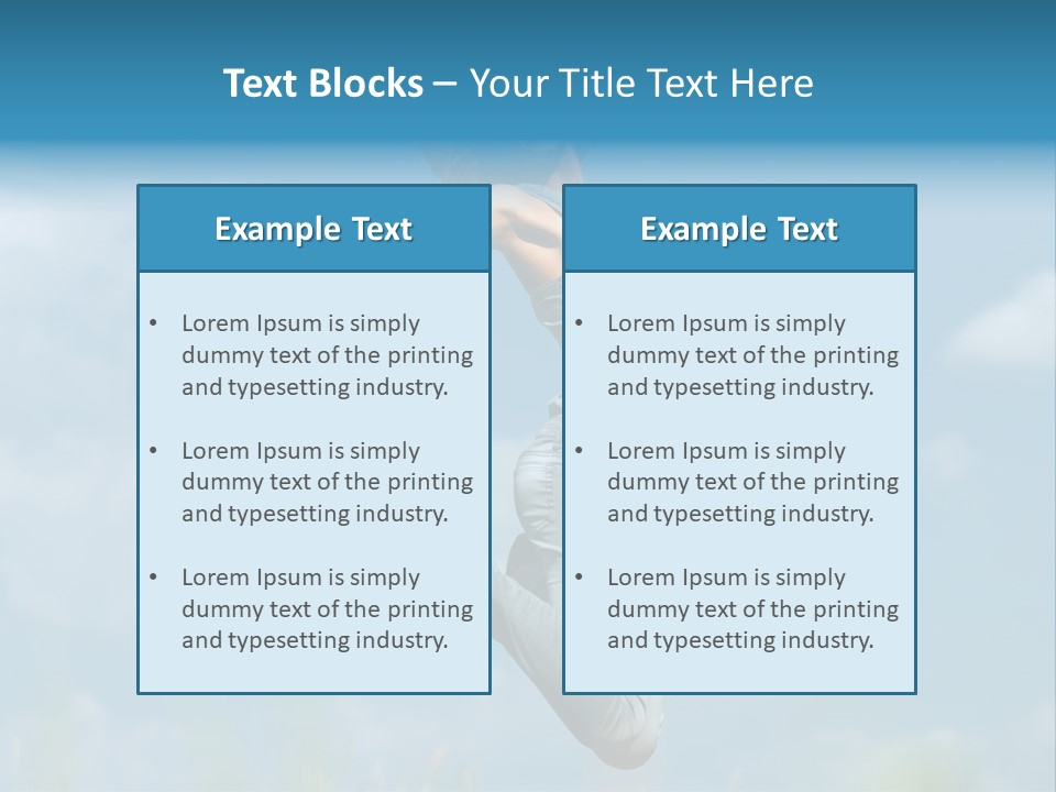 A Woman Jumping In The Air With Her Arms Outstretched PowerPoint Template
