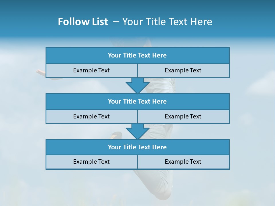 A Woman Jumping In The Air With Her Arms Outstretched PowerPoint Template