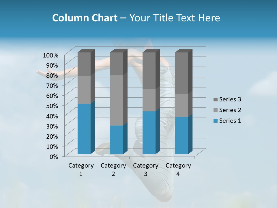 A Woman Jumping In The Air With Her Arms Outstretched PowerPoint Template