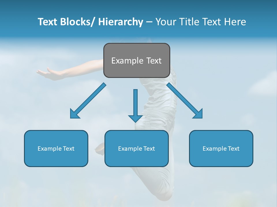 A Woman Jumping In The Air With Her Arms Outstretched PowerPoint Template