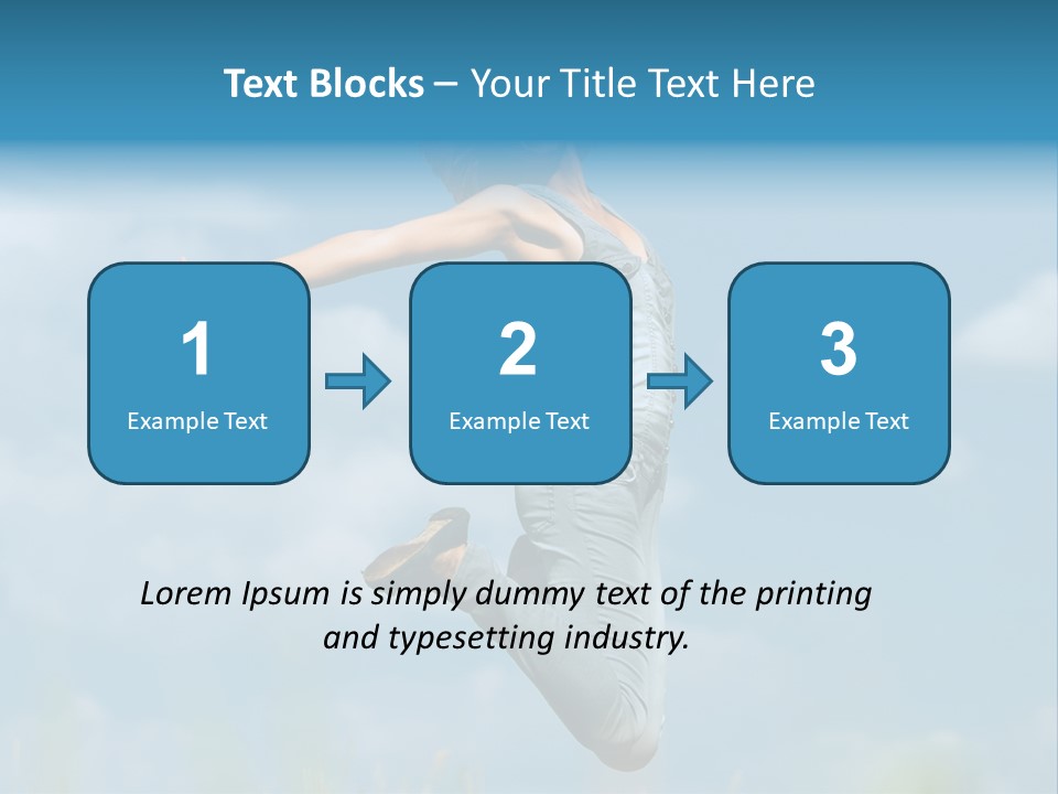 A Woman Jumping In The Air With Her Arms Outstretched PowerPoint Template