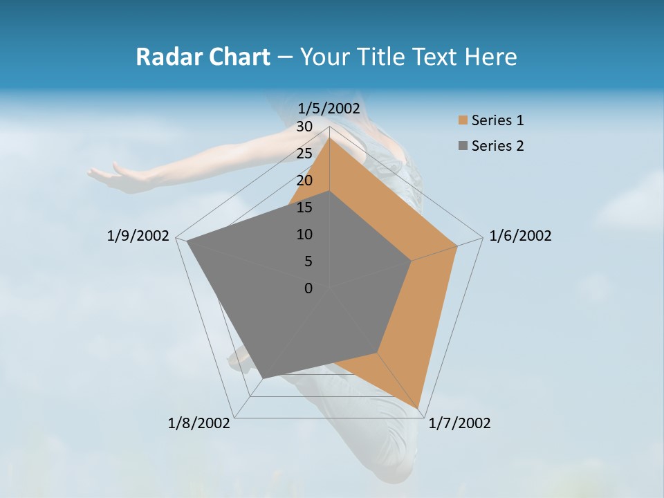 A Woman Jumping In The Air With Her Arms Outstretched PowerPoint Template