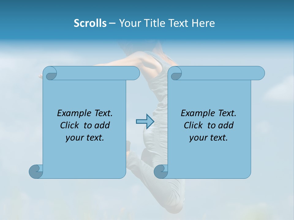 A Woman Jumping In The Air With Her Arms Outstretched PowerPoint Template