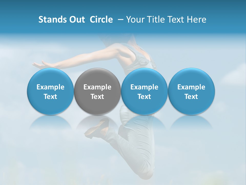 A Woman Jumping In The Air With Her Arms Outstretched PowerPoint Template