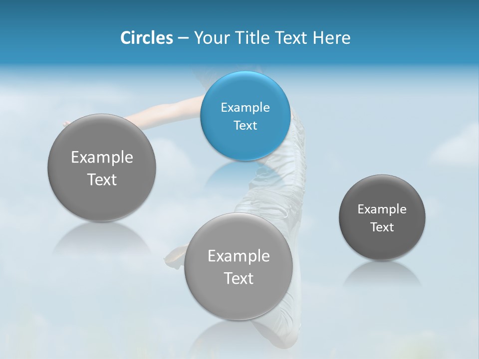 A Woman Jumping In The Air With Her Arms Outstretched PowerPoint Template