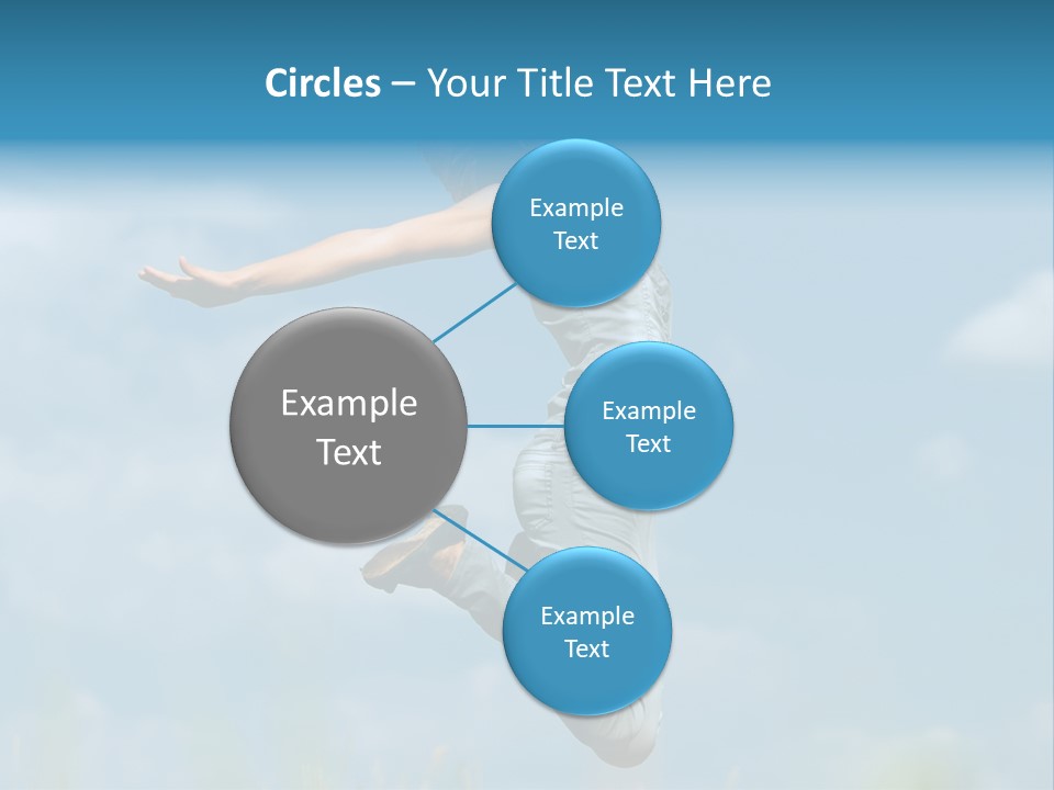 A Woman Jumping In The Air With Her Arms Outstretched PowerPoint Template