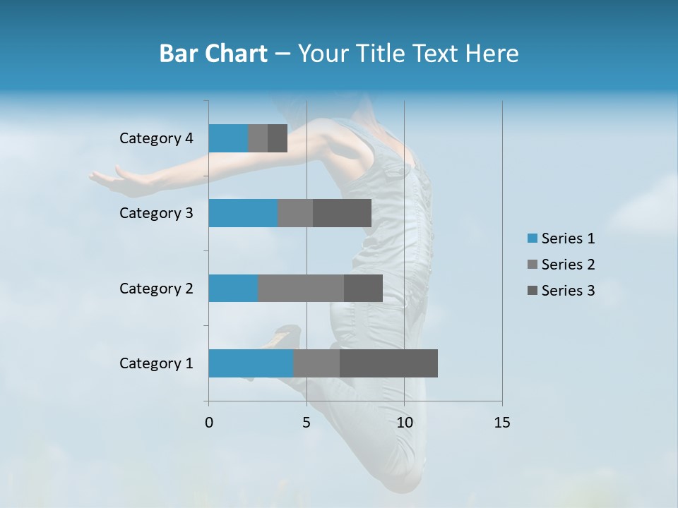 A Woman Jumping In The Air With Her Arms Outstretched PowerPoint Template