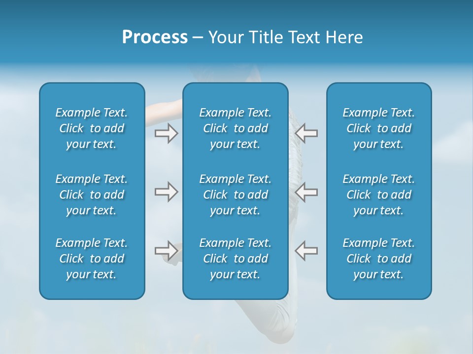 A Woman Jumping In The Air With Her Arms Outstretched PowerPoint Template