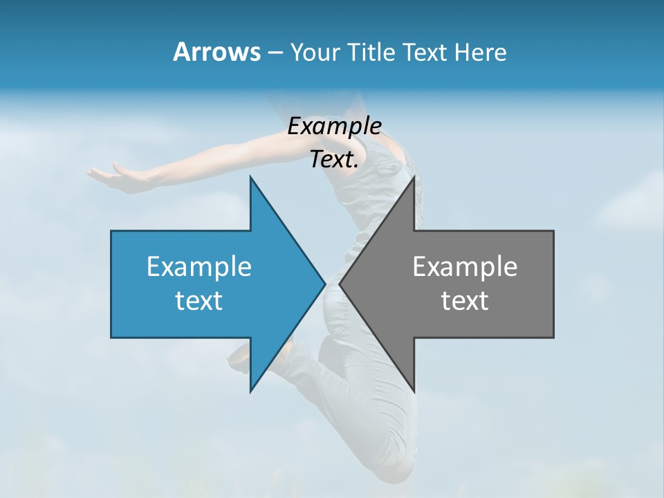 A Woman Jumping In The Air With Her Arms Outstretched PowerPoint Template