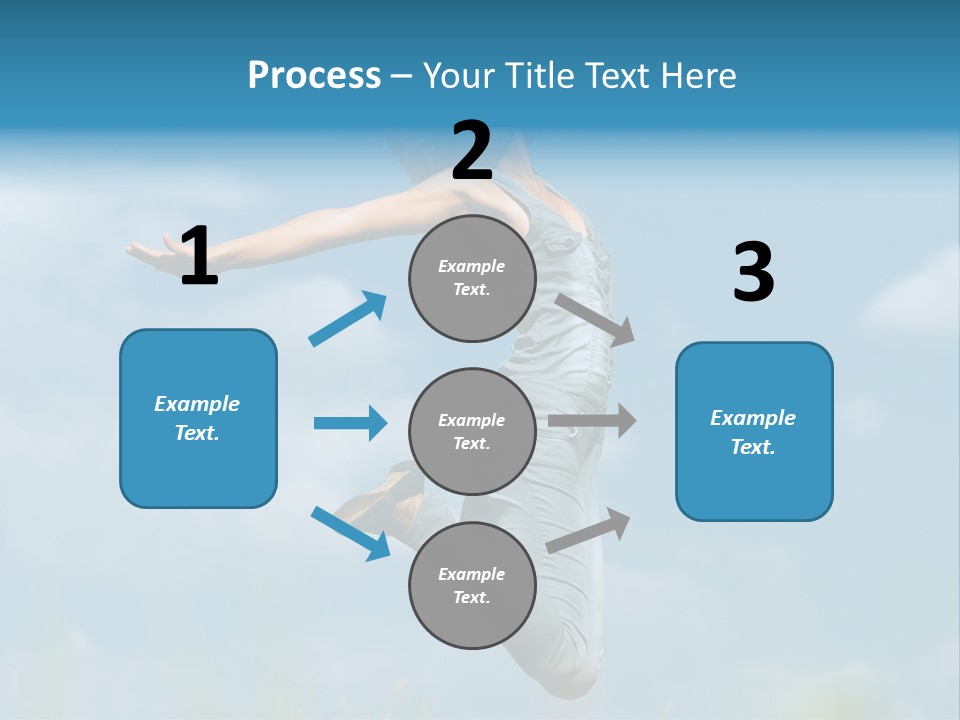 A Woman Jumping In The Air With Her Arms Outstretched PowerPoint Template