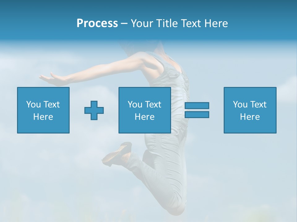 A Woman Jumping In The Air With Her Arms Outstretched PowerPoint Template