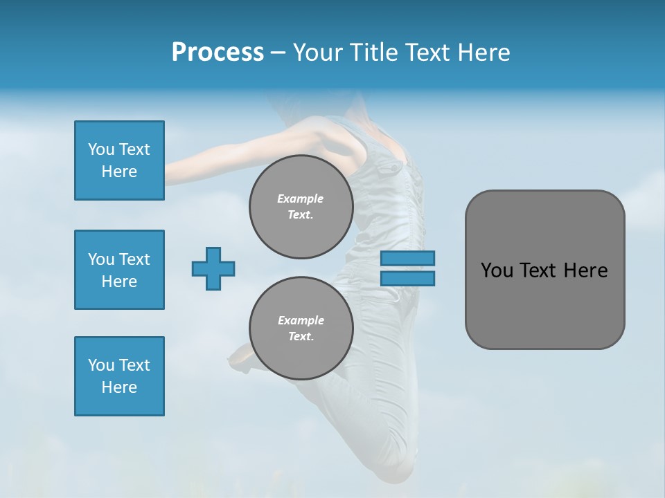 A Woman Jumping In The Air With Her Arms Outstretched PowerPoint Template