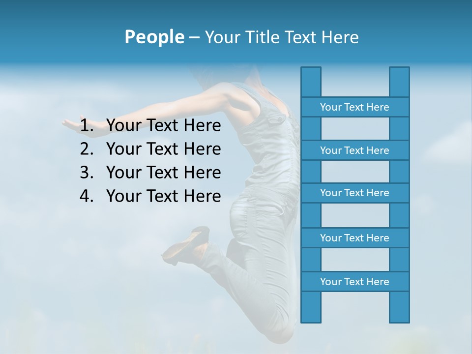 A Woman Jumping In The Air With Her Arms Outstretched PowerPoint Template