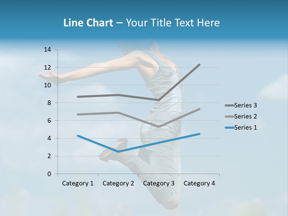A Woman Jumping In The Air With Her Arms Outstretched PowerPoint Template