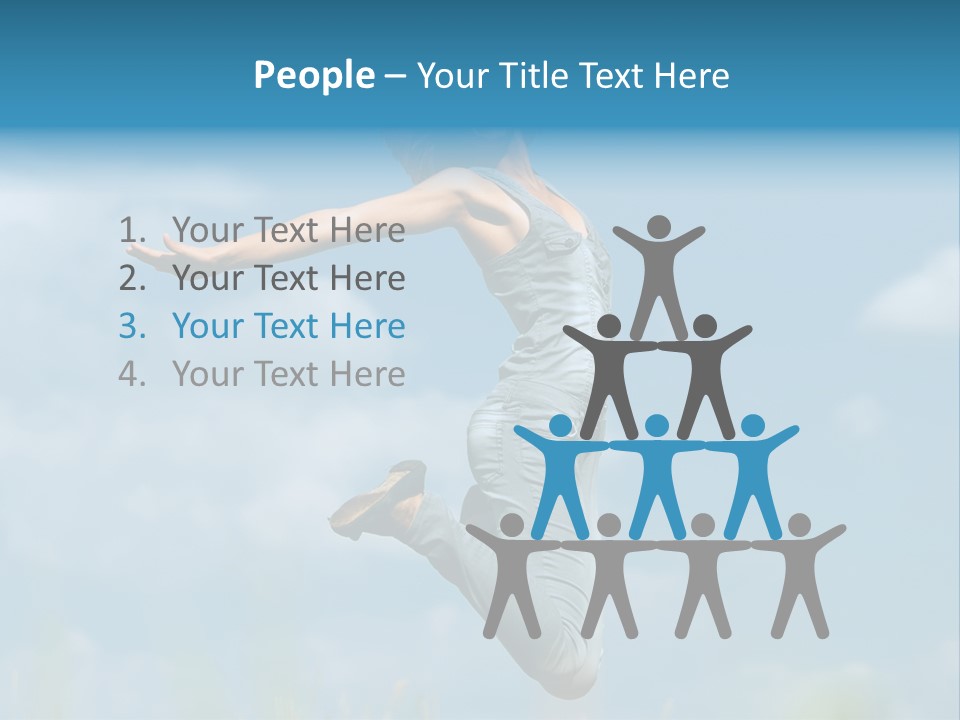 A Woman Jumping In The Air With Her Arms Outstretched PowerPoint Template