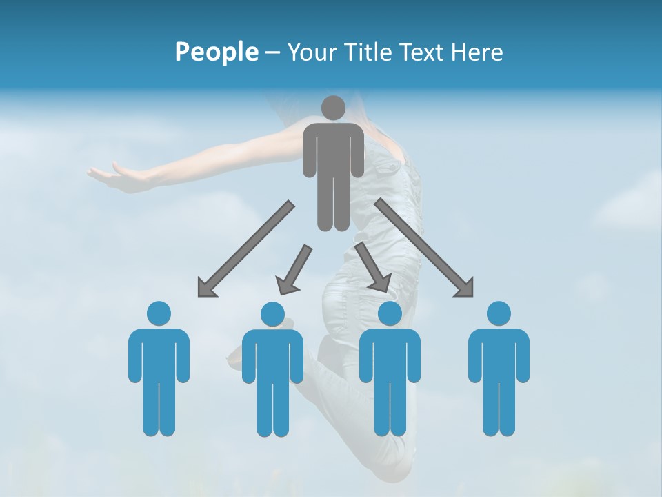 A Woman Jumping In The Air With Her Arms Outstretched PowerPoint Template